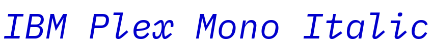 IBM Plex Mono Italic font